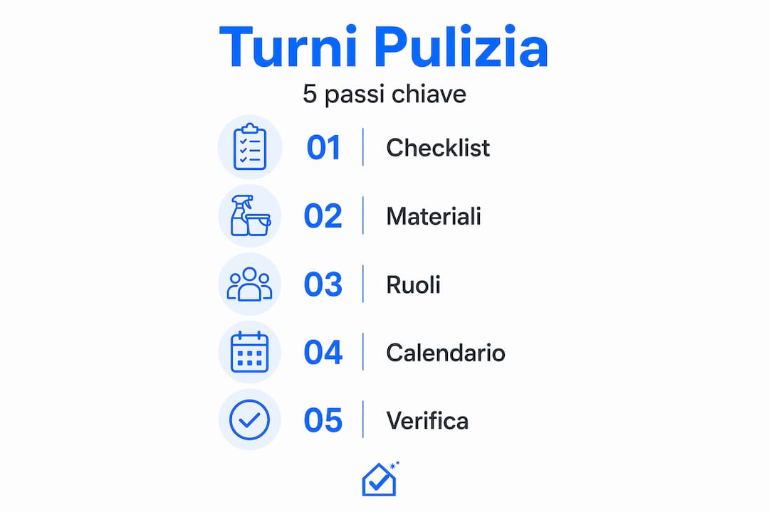 Schema dei turni di pulizia organizzato in 5 semplici passaggi