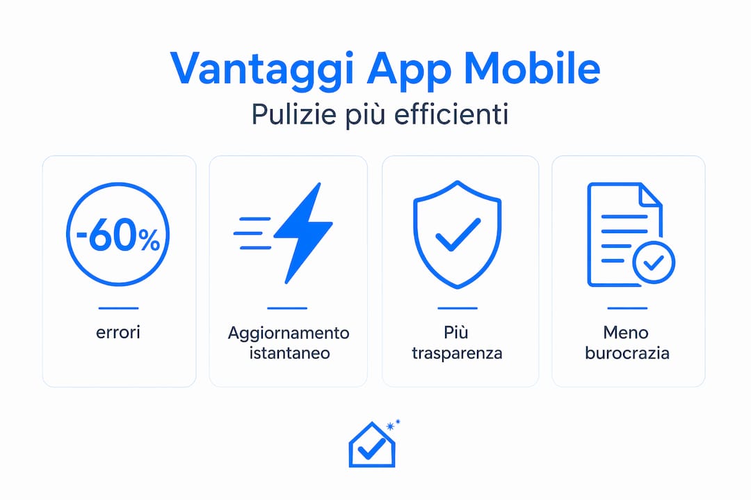 Infografica: i principali vantaggi di un'app per le pulizie domestiche