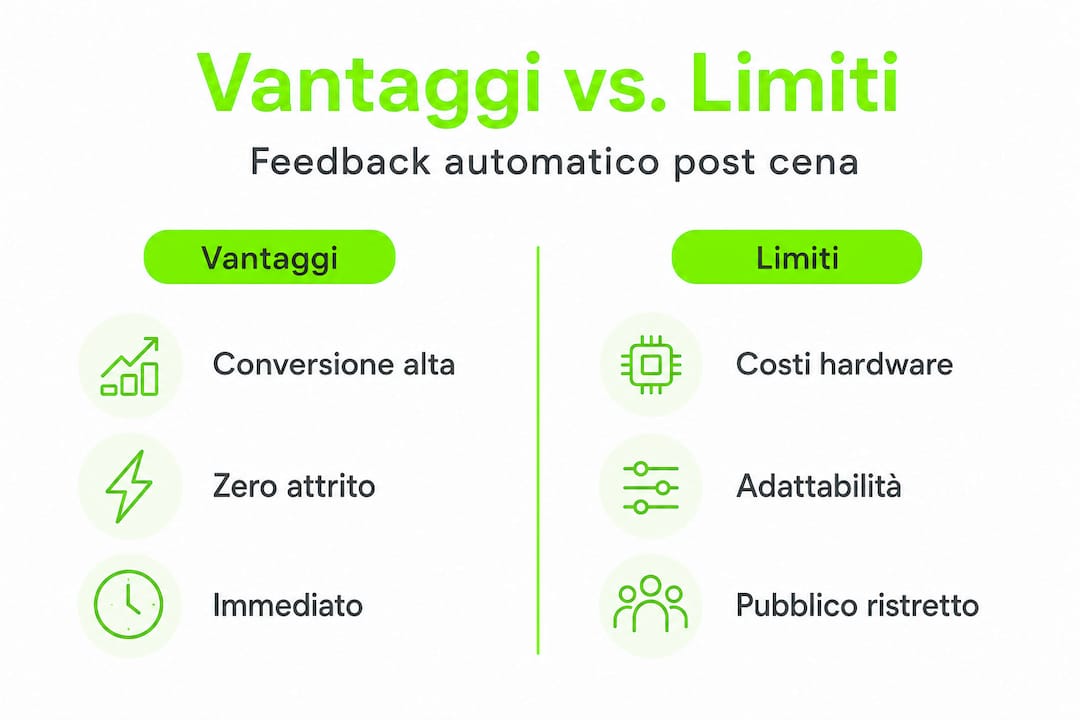 Infografica: pro e contro del feedback automatico a confronto