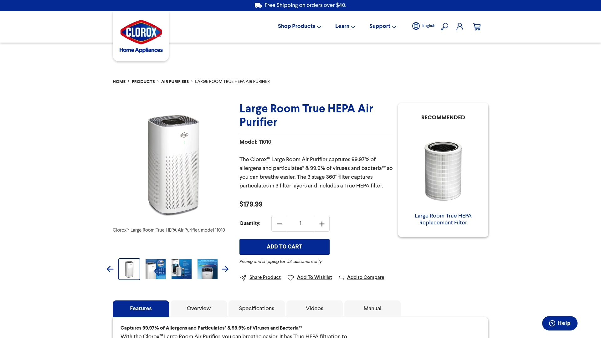 https://cloroxhomeappliances.com/products/clorox-large-room-true-hepa-air-purifier-11010