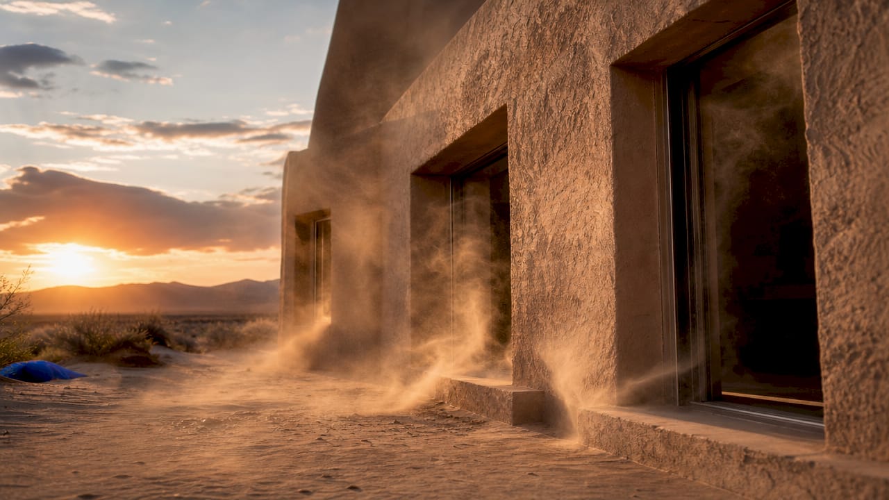 Desert winds blowing dust into home vents