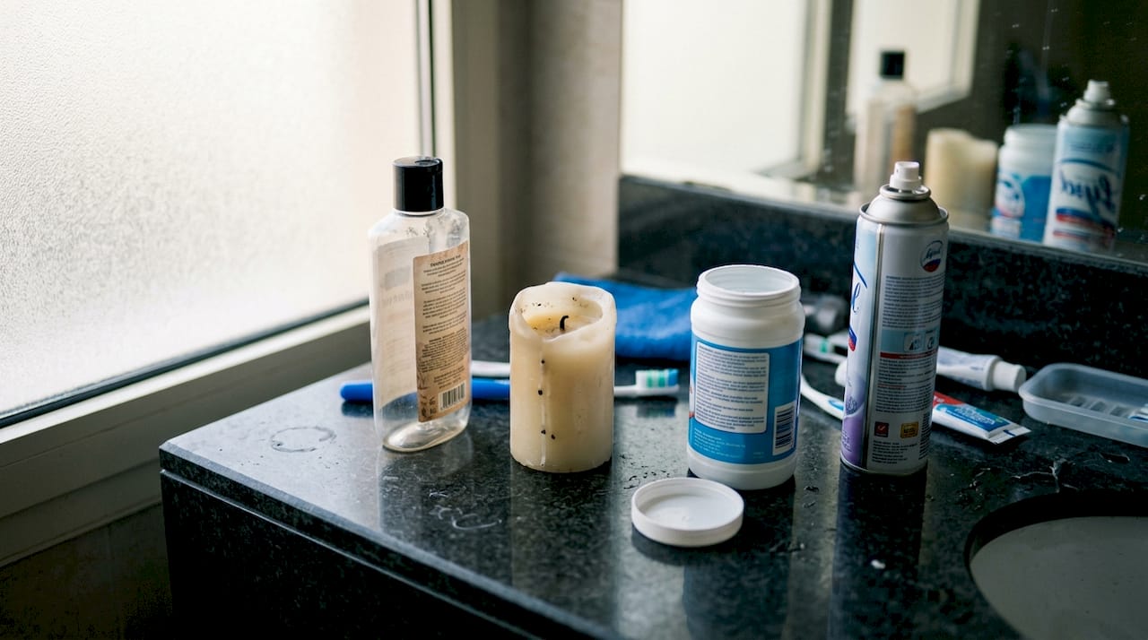 Kitchen countertop with chemical pollutant sources