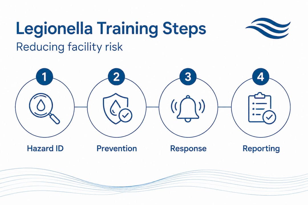 Infographic outlining Legionella training steps