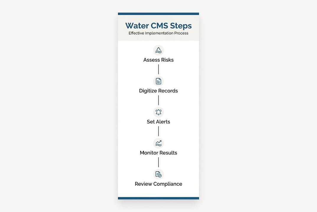 Infographic showing steps for water compliance management