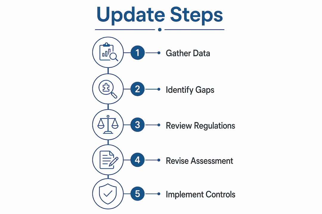 Infographic outlining water risk assessment update steps