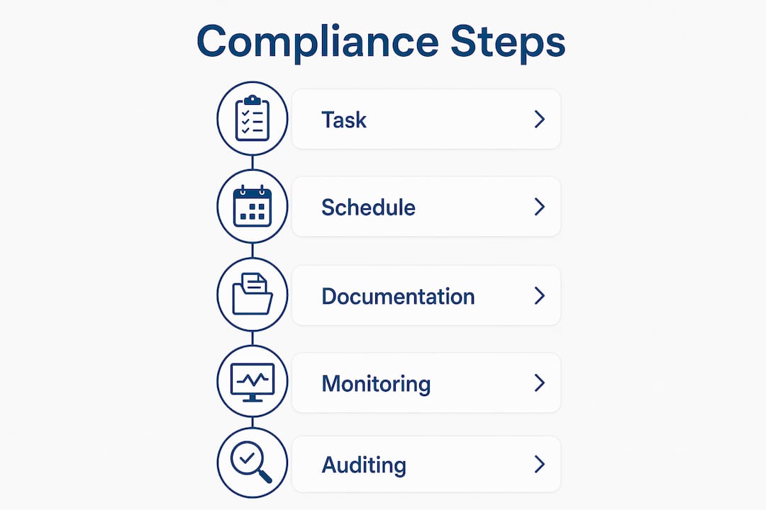 Infographic outlining water hygiene compliance steps