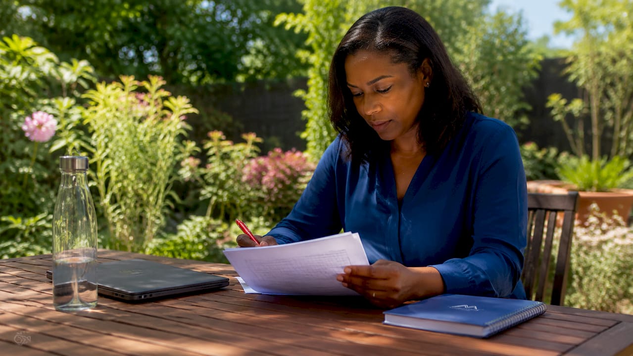 Compliance officer reviewing digital logbook workflow