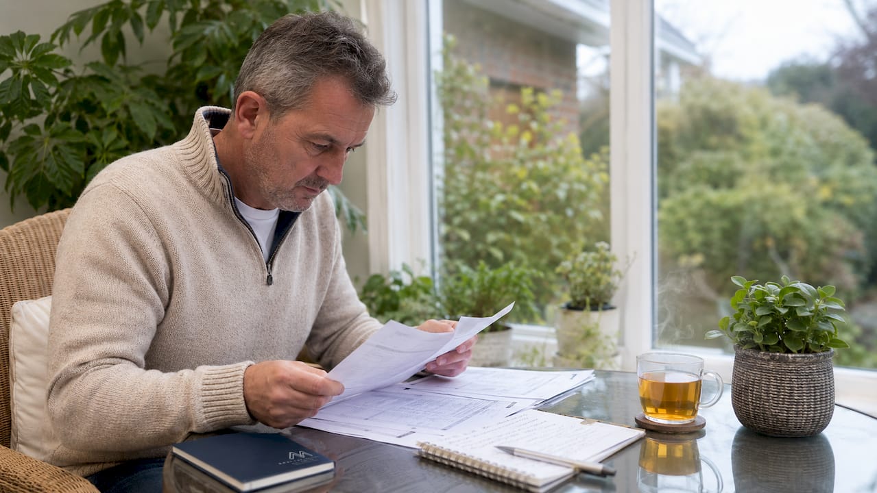 Landlord reviewing water hygiene checklist paperwork