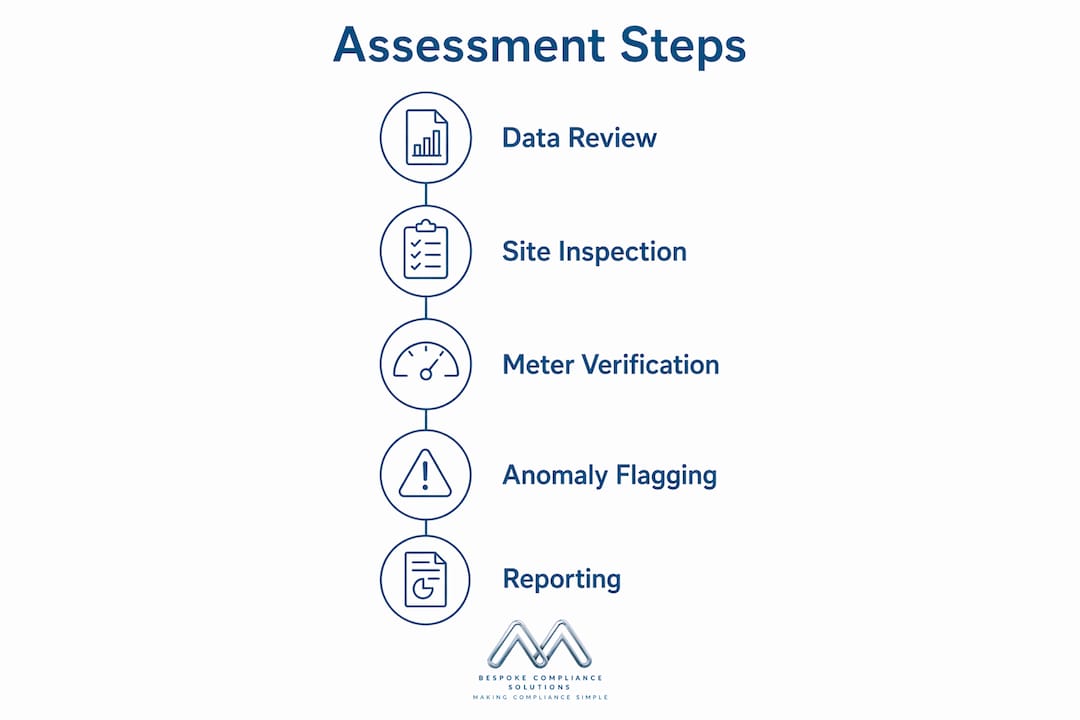 Infographic illustrating water assessment process steps