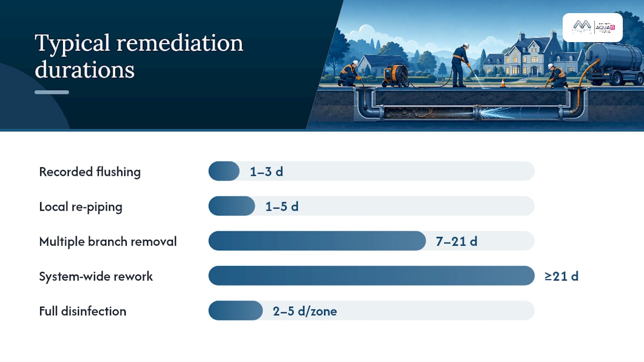 Diagram of remediation timescales and cost bands