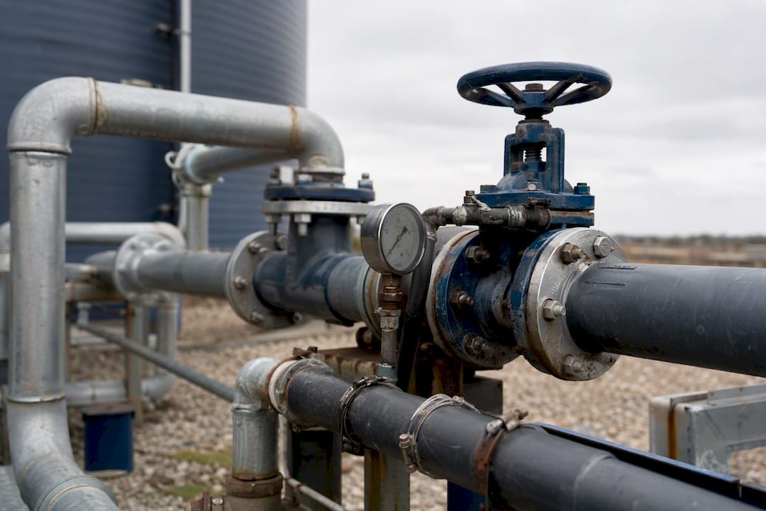 Shared pipework connecting rainwater and mains water