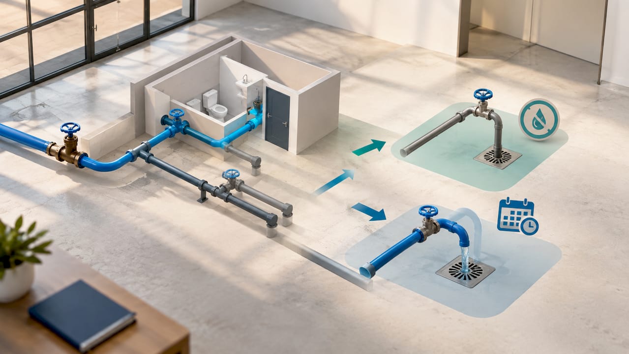 Two water management routes for vacant units