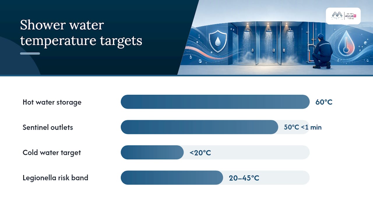 Key controls for shower systems in sports centres — overview diagram