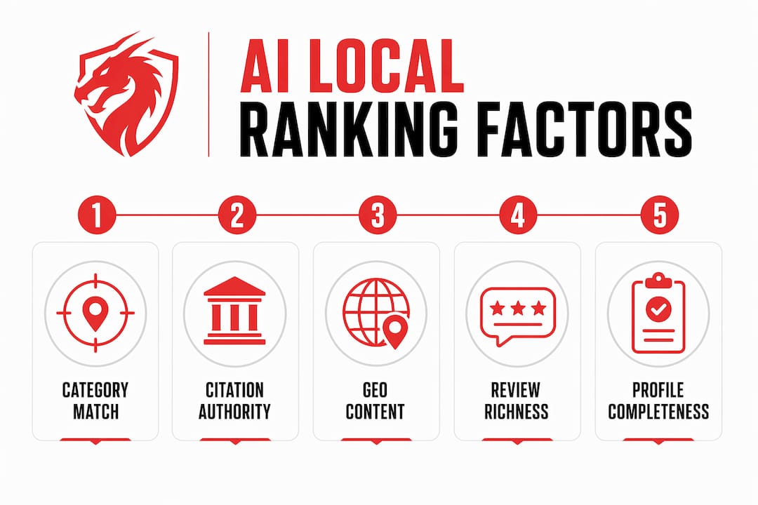 Infographic of AI local ranking factor hierarchy