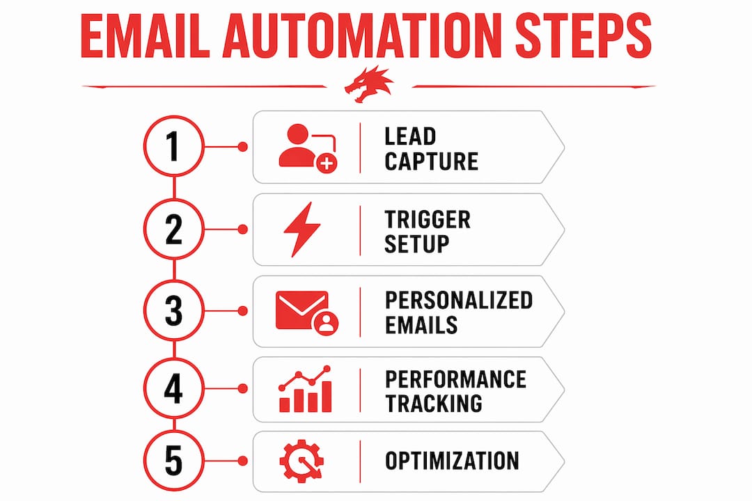 Infographic showing key email automation steps