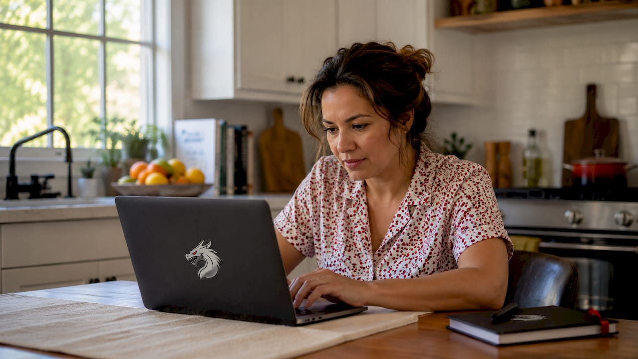 Contractor updating Google Business Profile on laptop