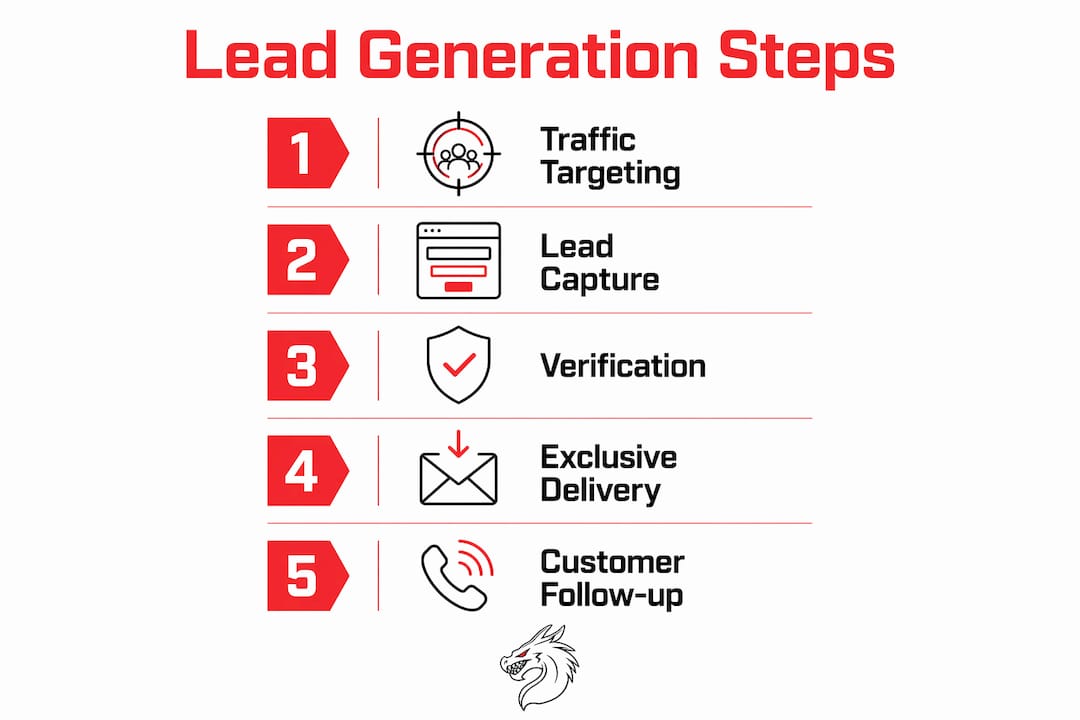 Infographic showing exclusive tree service lead generation steps