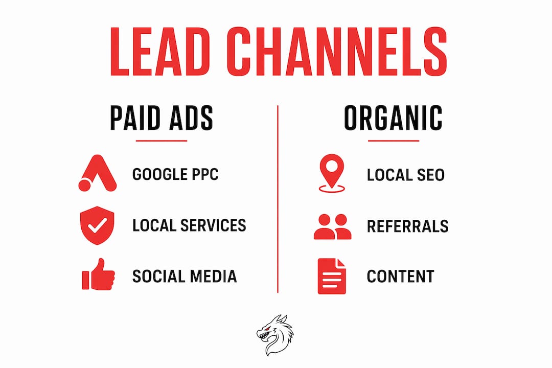 Infographic comparing locksmith lead channels