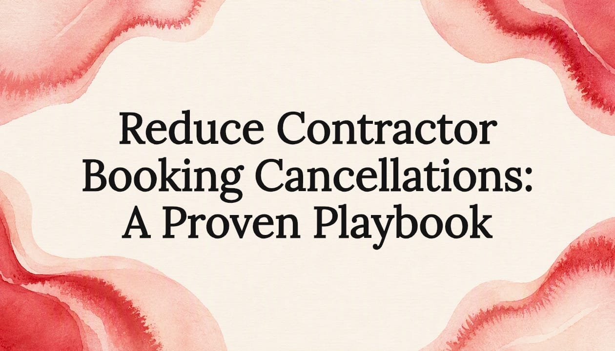Reduce Contractor Booking Cancellations: A Proven Playbook