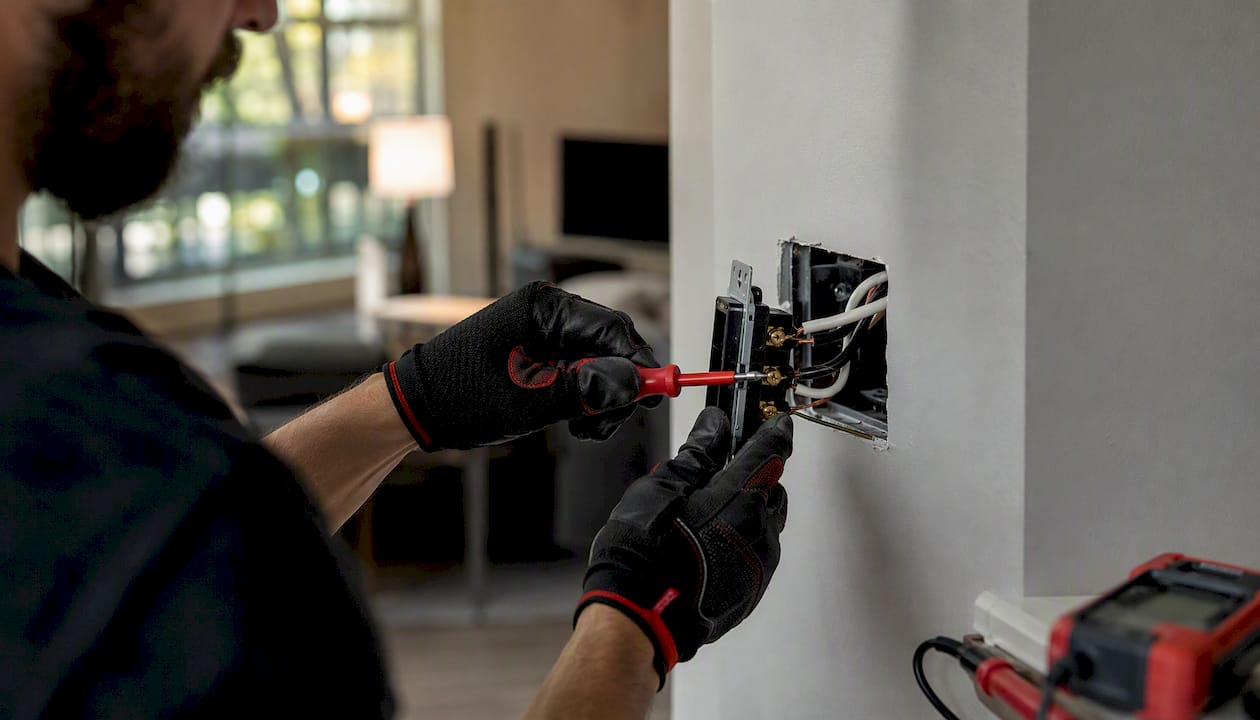 Electrician emergency outlet wiring repair