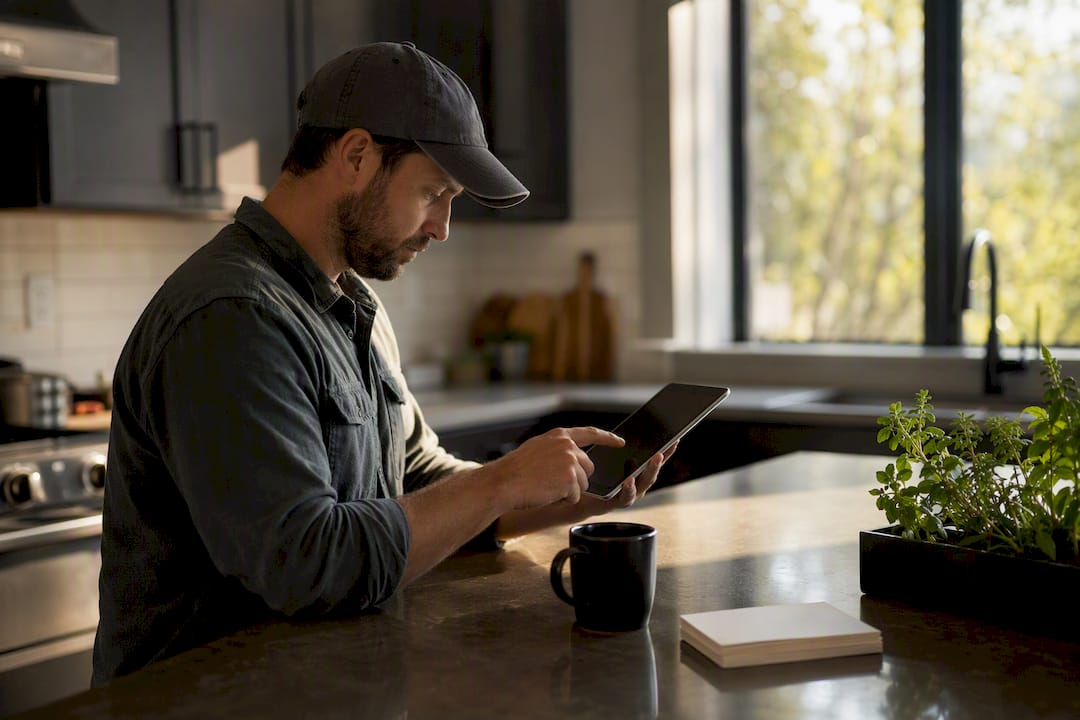 Hand deleting duplicate listings on device screen
