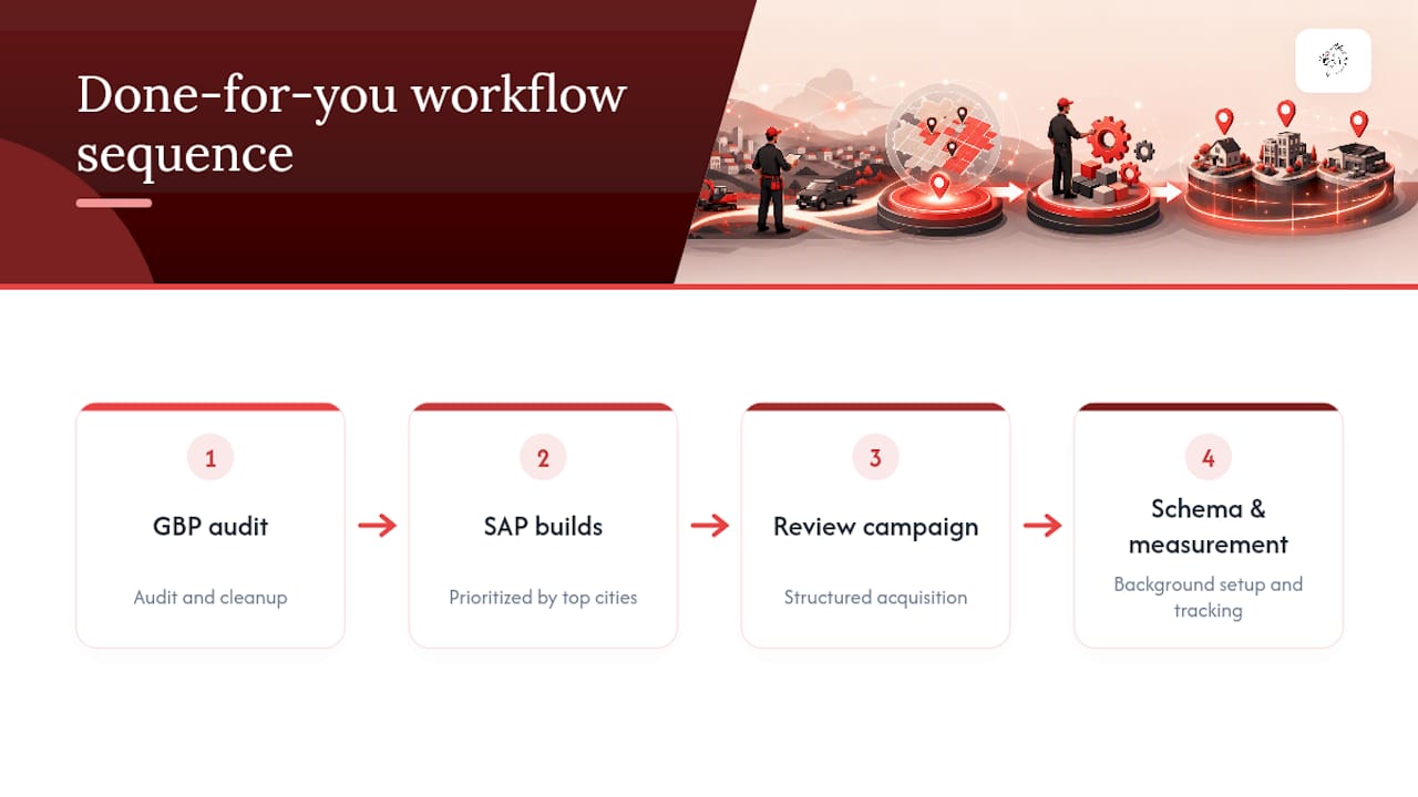 Where a Done-for-You Local SEO Workflow Fits — overview diagram