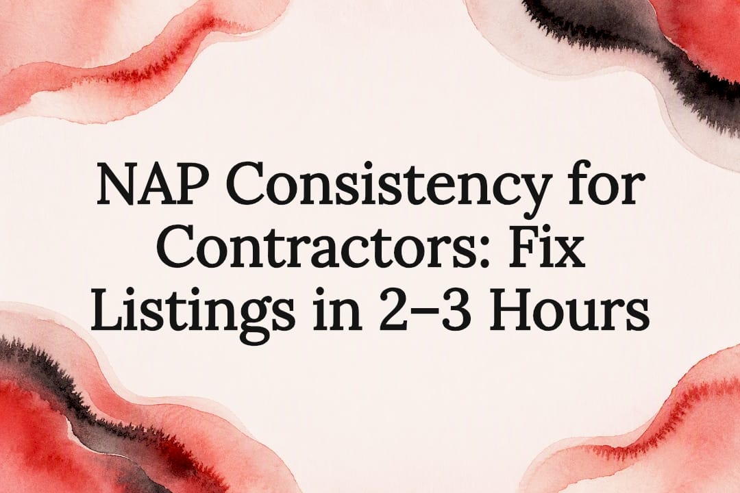 NAP Consistency for Contractors: Fix Listings in 2–3 Hours
