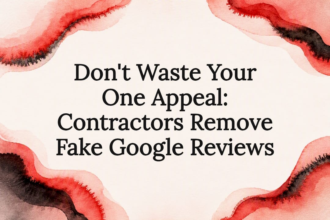 Don't Waste Your One Appeal: Contractors Remove Fake Google Reviews