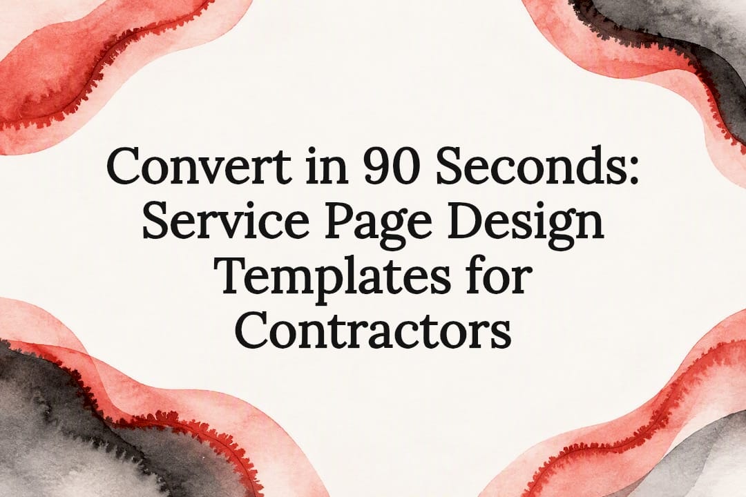 Convert in 90 Seconds: Service Page Design Templates for Contractors