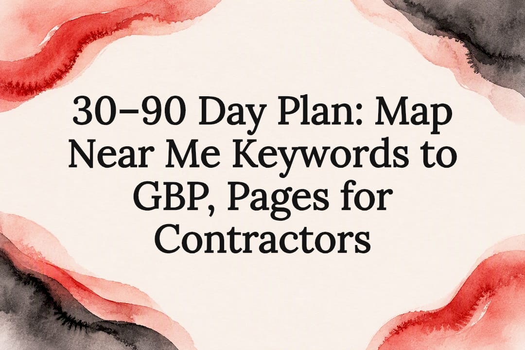 30–90 Day Plan: Map Near Me Keywords to GBP, Pages for Contractors