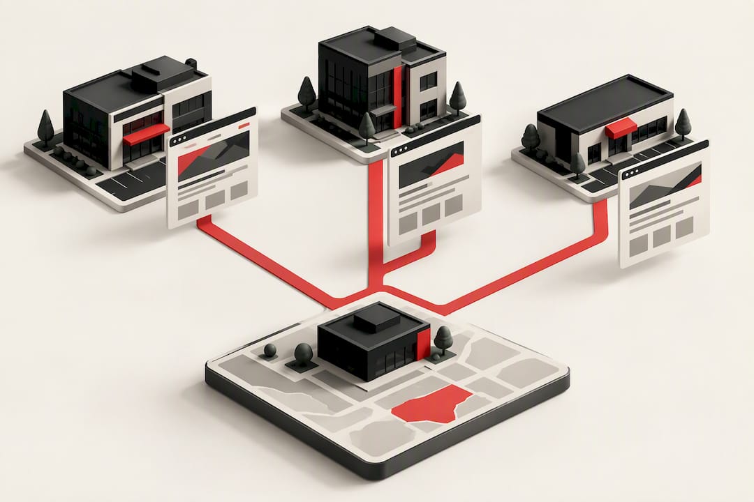 Illustration of multiple location page structure