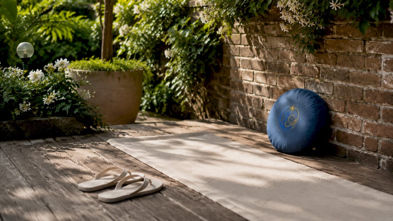 Clear floor space with qigong setup