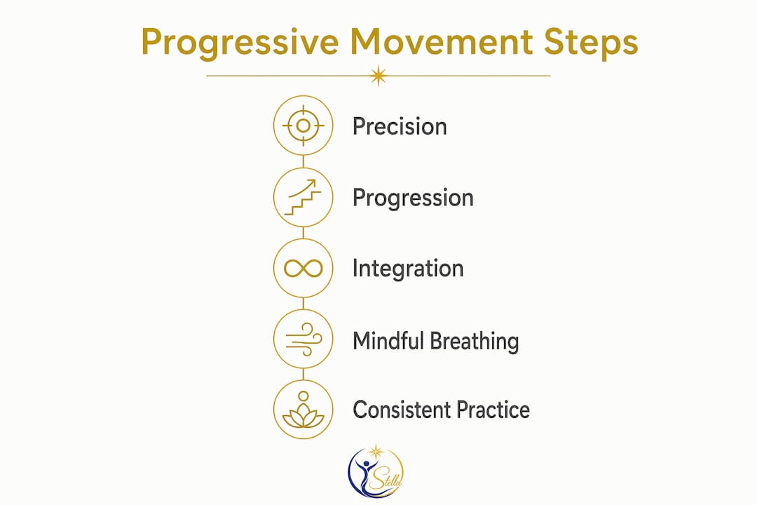 Infographic with steps of progressive movement training