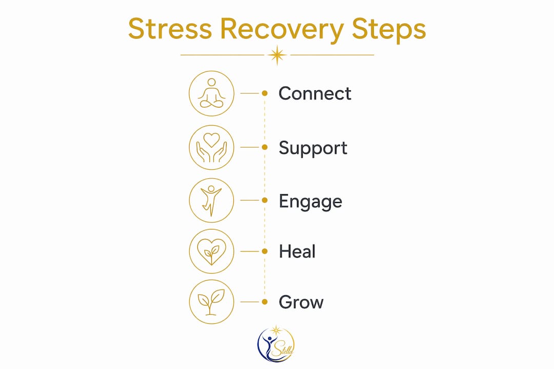 Infographic showing stress recovery stages