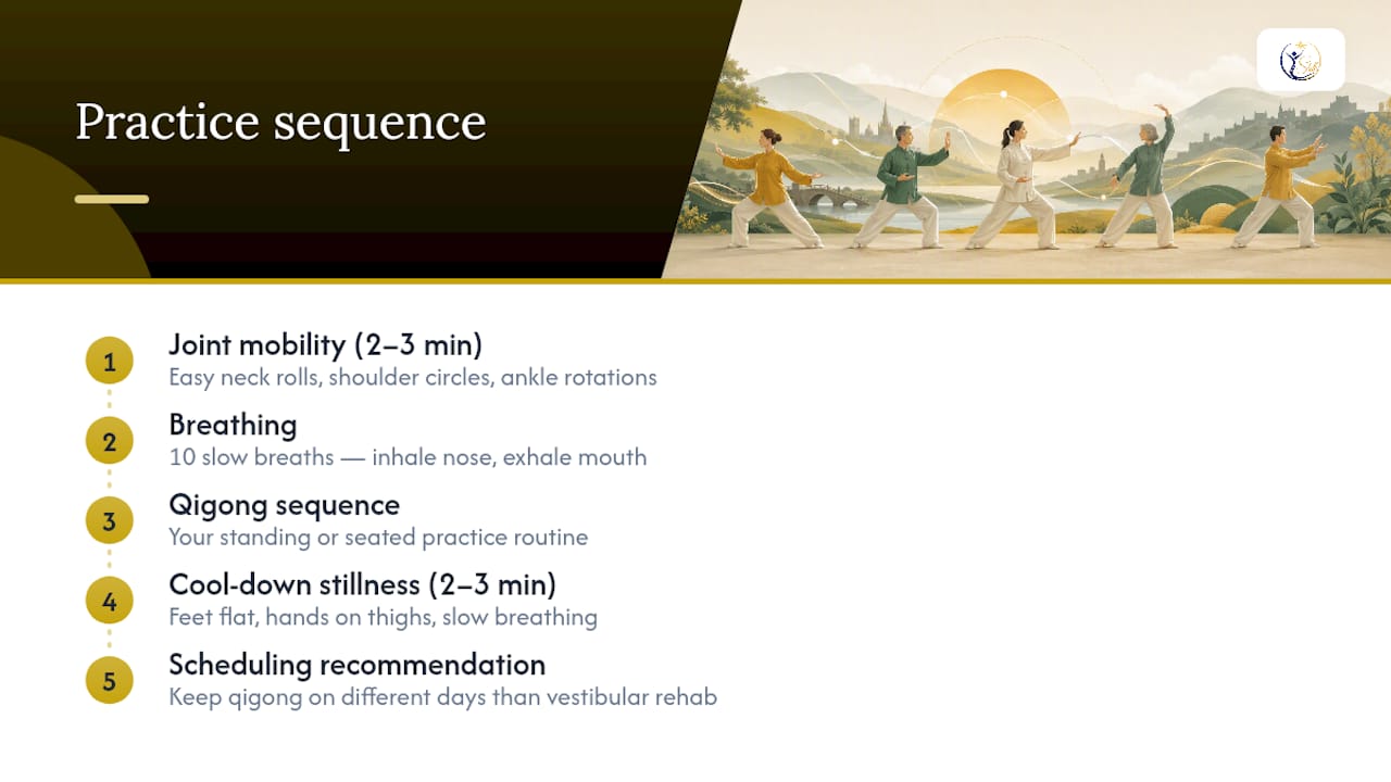 Qigong warm-up practice cooldown sequence