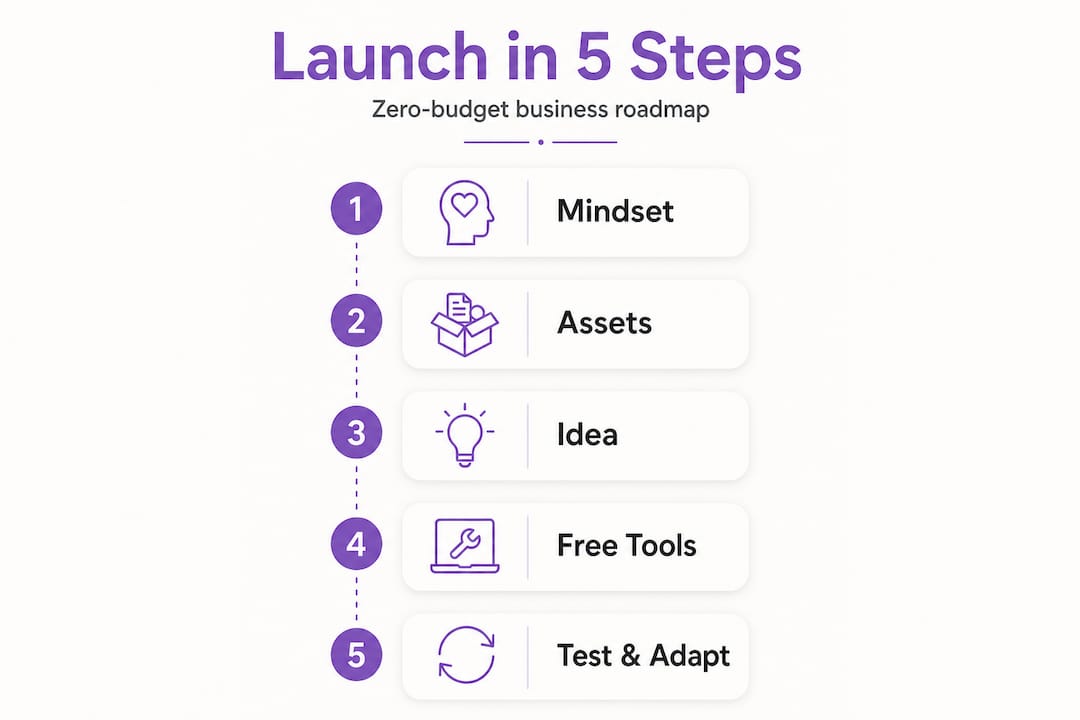 Infographic five step roadmap for launching business