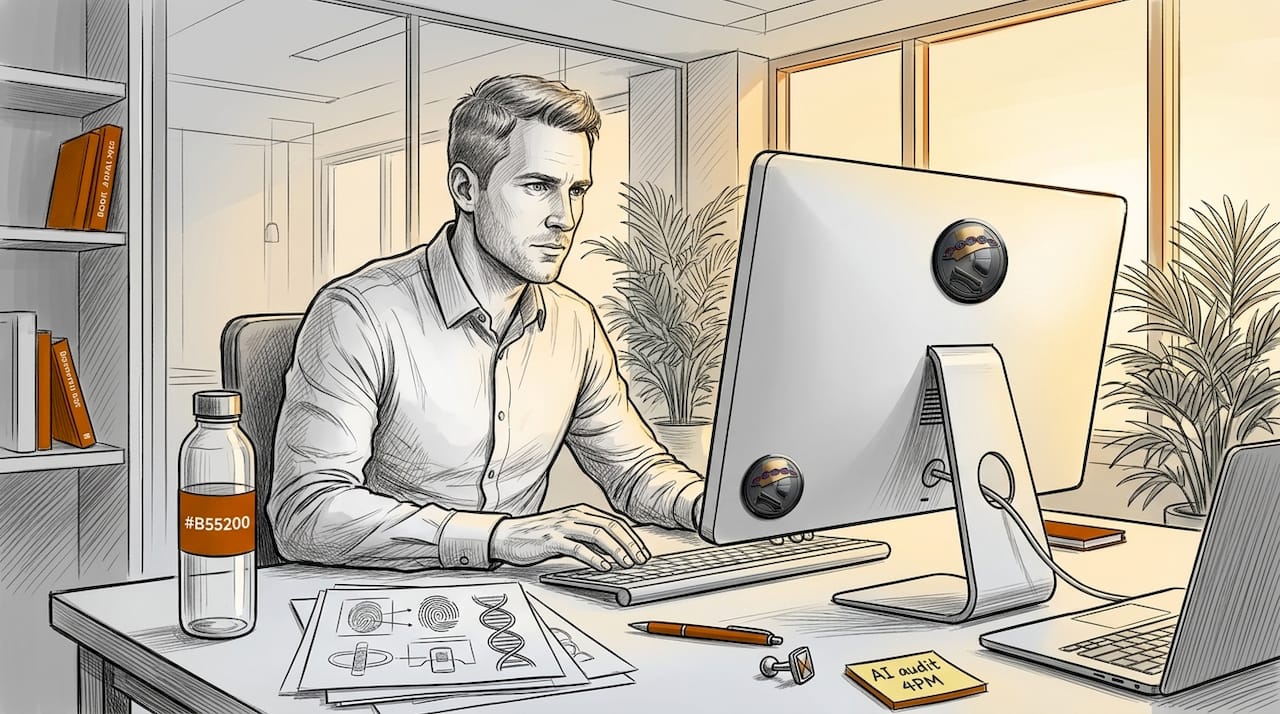 IT analyst reviews biometric data on screen