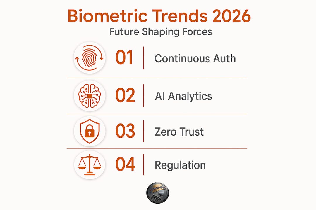 Infographic showing key biometric trends in 2026