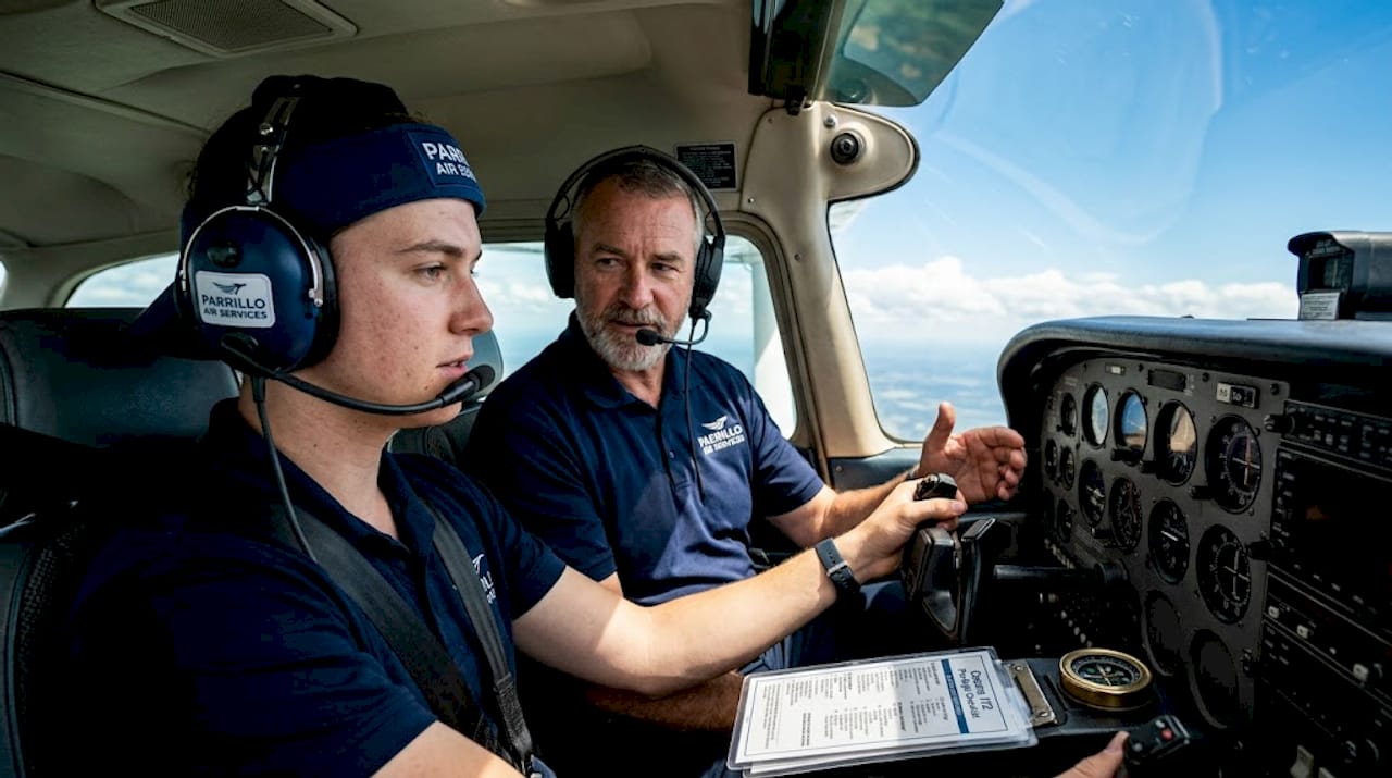 Aspiring pilot and instructor during discovery flight