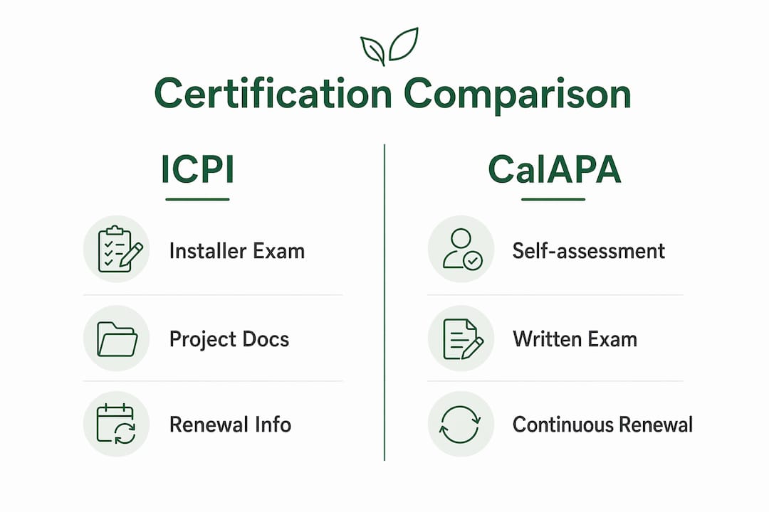 Infographic comparing paving certification programs