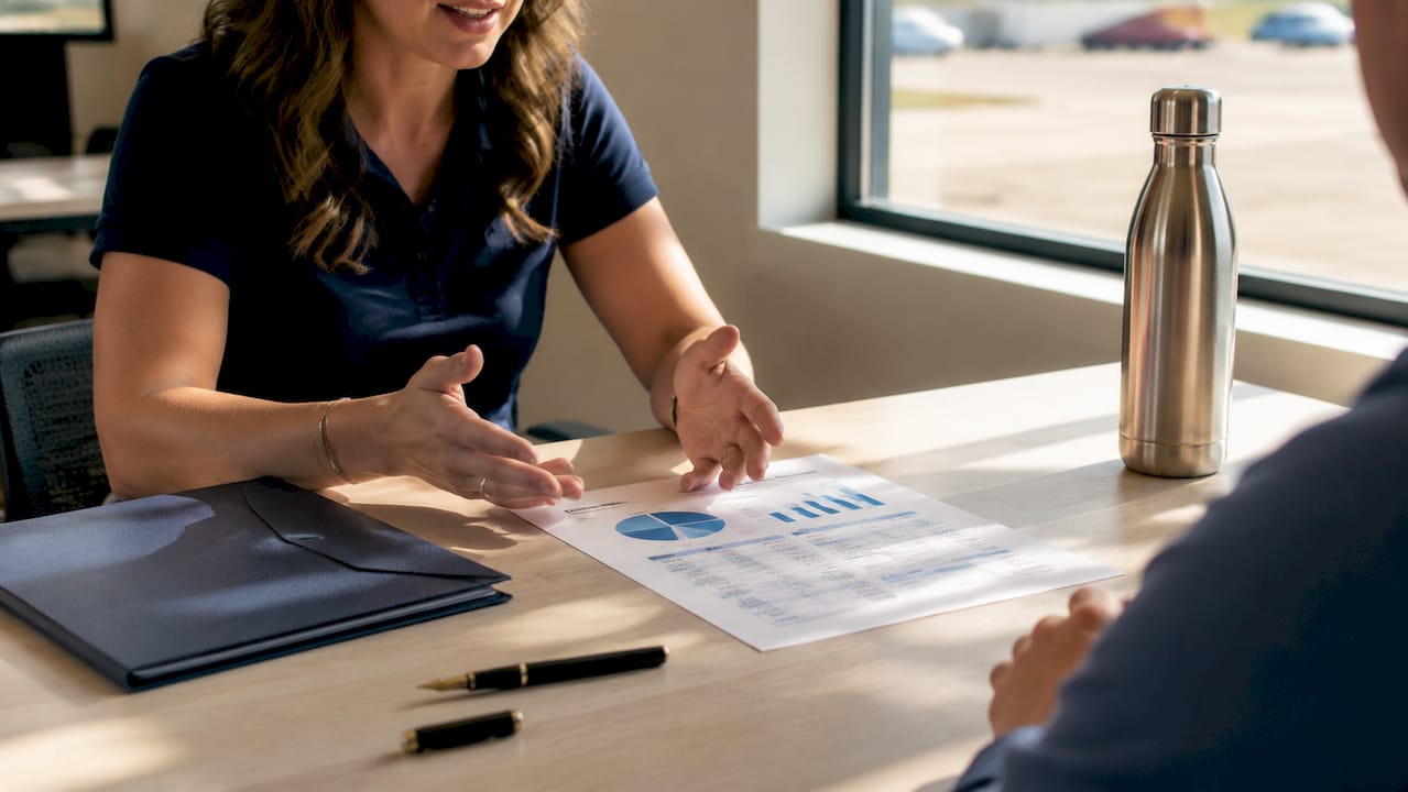 Hands indicating flight training expense categories