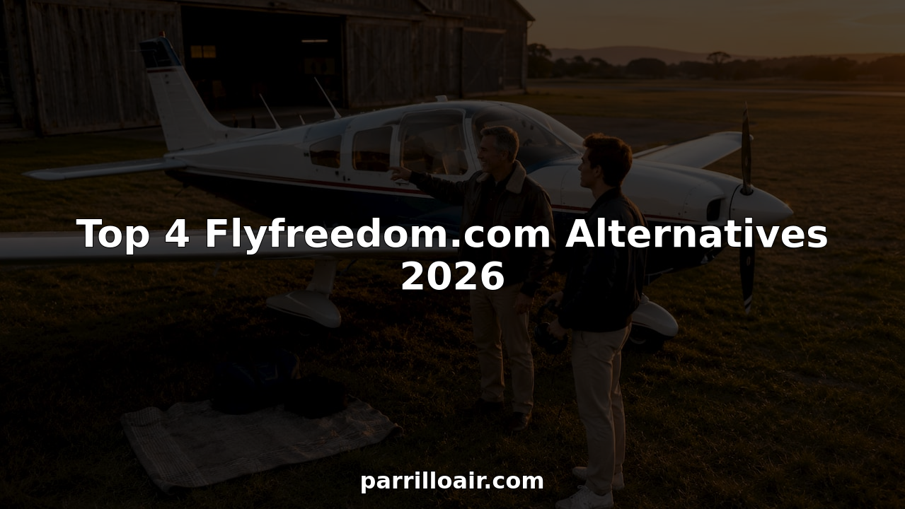 Flight instructor briefing student at small aircraft