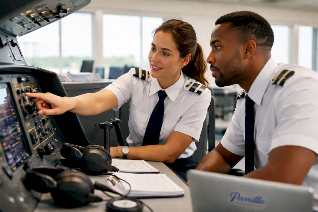 Pilots preparing for multi-crew simulator training