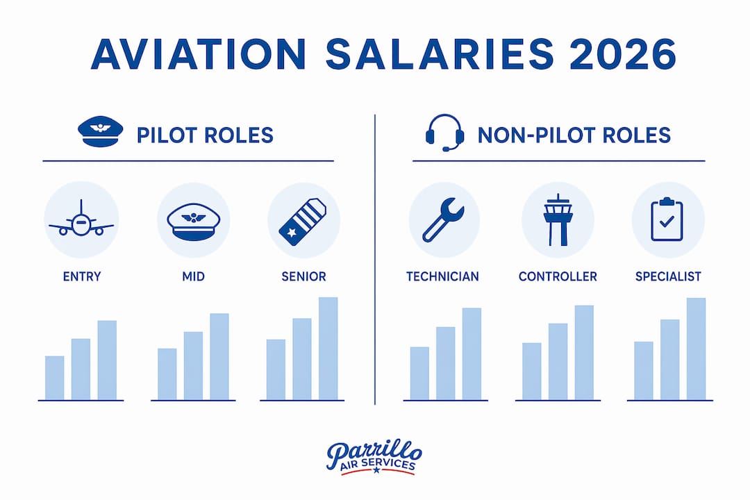 Infographic comparing pilot and non-pilot salaries