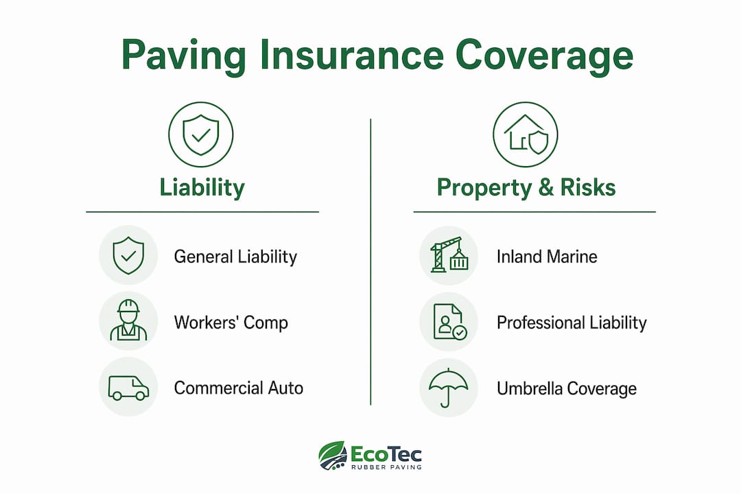Infographic showing paving insurance coverage categories