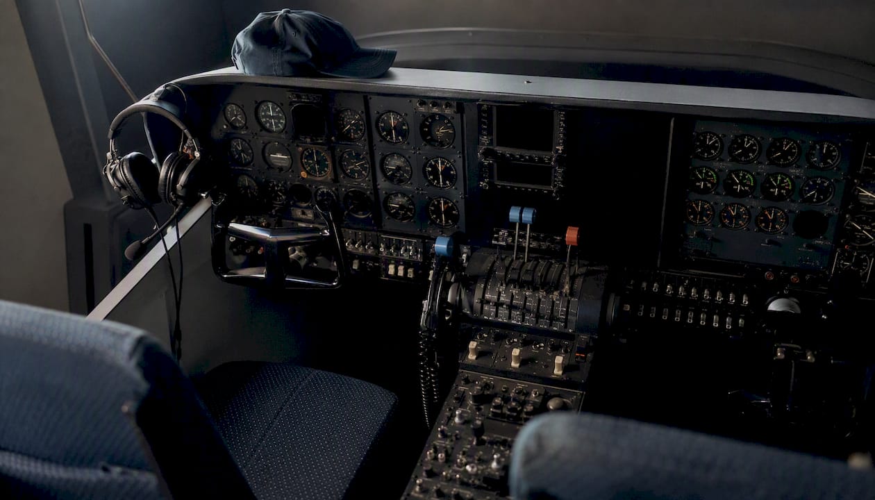 Flight training device cockpit interior