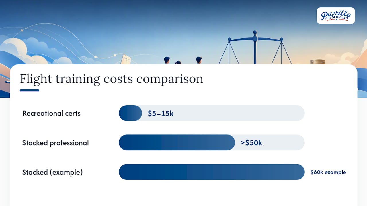 Cost ranges for different pilot certification programs