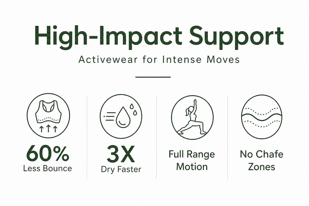 Infographic showing activewear support stats and features