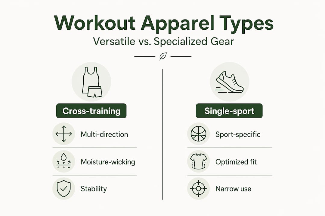 Infographic comparing cross-training and single-sport apparel