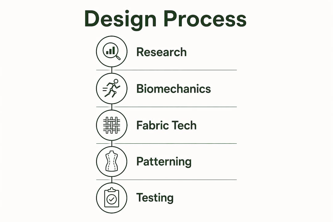 Infographic outlining sport-specific clothing design steps